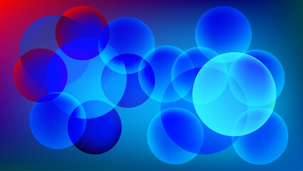 Blue bubbles with gradient mesh abstract background