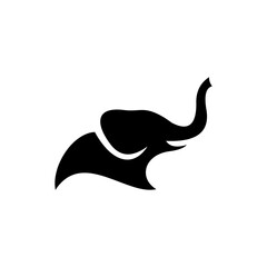 elephant logo, curved lines to form an elephant , vector
