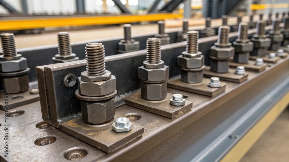 Poster A closeup view of the unique structural connectors that fuse the modular sections together showcasing the industrial design prowess. Each bolt rivet and weld is carefully crafted