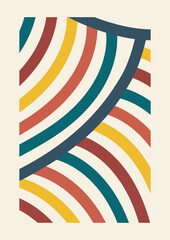 Modern abstract background with stripes. Retro geometric Scandinavian style poster