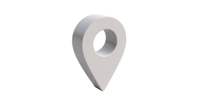 Large 3D Location Pin Isolated on a Transparent Background (PNG).
