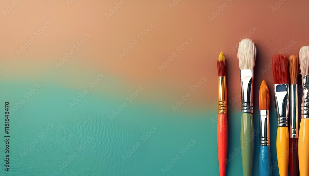 Poster Brush and paint in colorful illustrations with copy space for add text, design, web pages and banners.