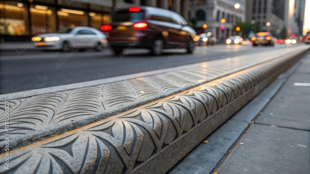 Poster a macro image of the subtle patterns and streaks in the curbs surface revealing the detailed craftsm