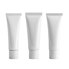 Three Blank White Tubes Mockup Ready for Branding Skincare Product Packaging Design