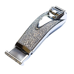 A sleek and premium diamond embedded hair clipper on an isolated background