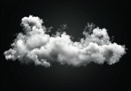 White smoke effect on a black background, vector illustration. Realistic white fog with volumetric clouds. Vector illustration, highly detailed. 1