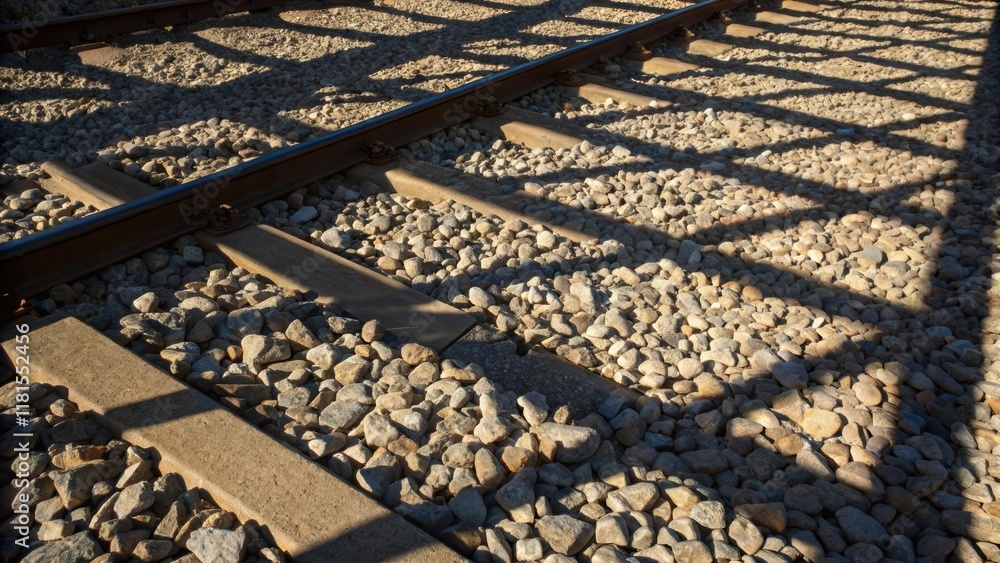 Aufkleber An abstract view with a focus on the shadows cast by the gravel under the midday sun creating intricate patterns that highlight the irregularity of the stones emphasizing the