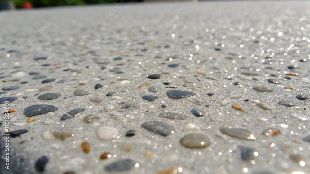 Aufkleber An extreme closeup of the surface of a precast slab capturing the granular texture created by the concrete mixture. Tiny air bubbles ped within the surface create a unique mosaic