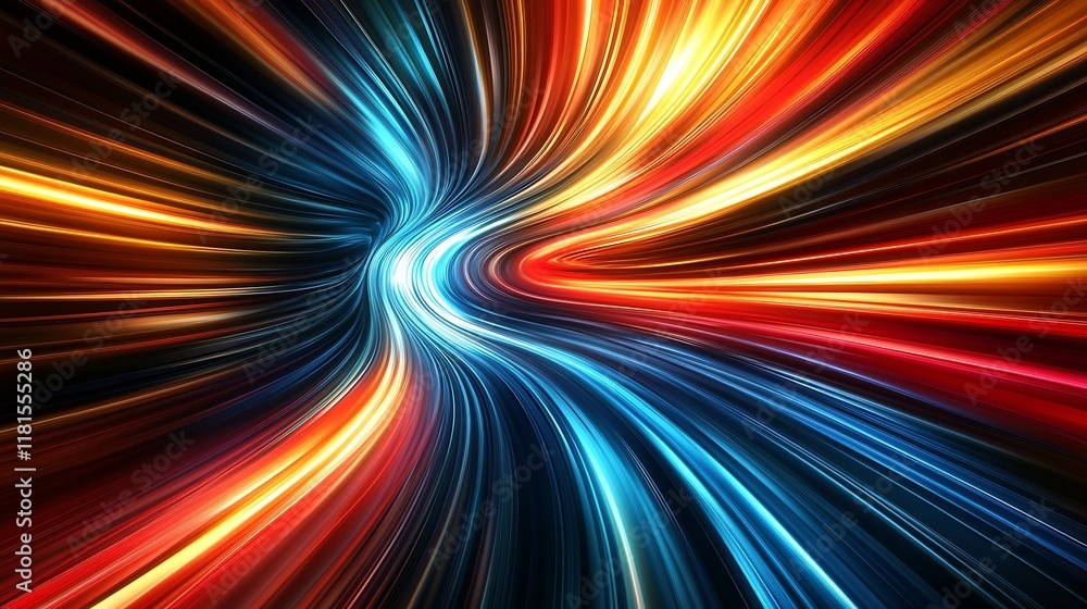 Fototapete Mesmerizing Abstract Colorful Light Trails with Dynamic Motion Effect : Generative AI