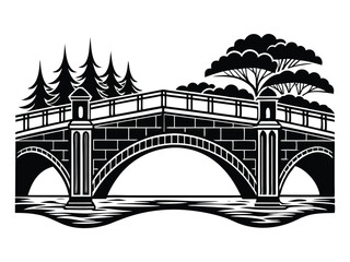  bridge silhouette on white background