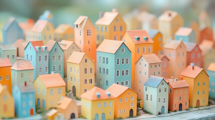 Miniature Houses Form a Colorful Town with Charm and Detail