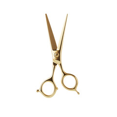 A luxury golden barber scissor on an isolated background