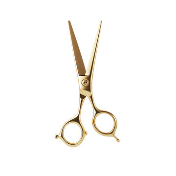 A luxury golden barber scissor on an isolated background