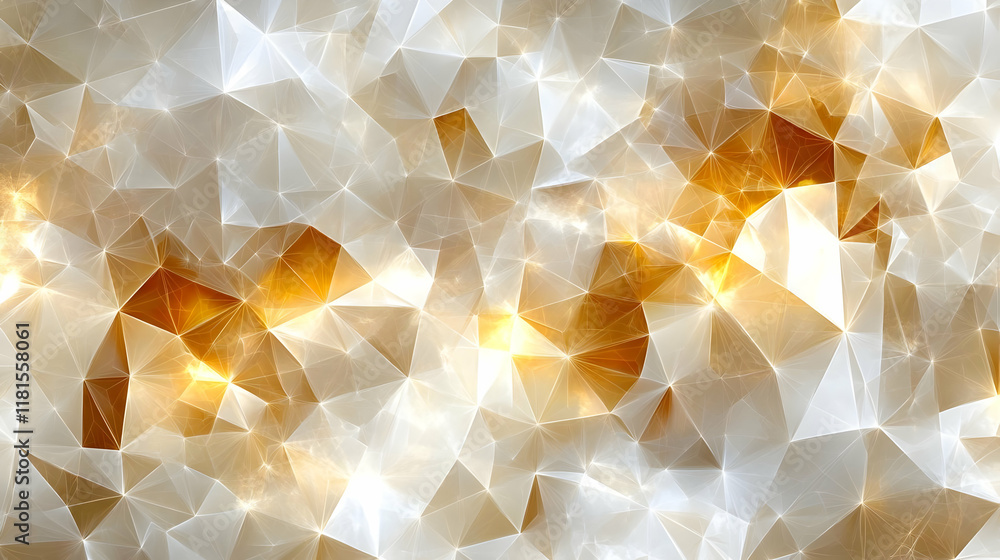 Poster golden geometric light forms create intricate patterns