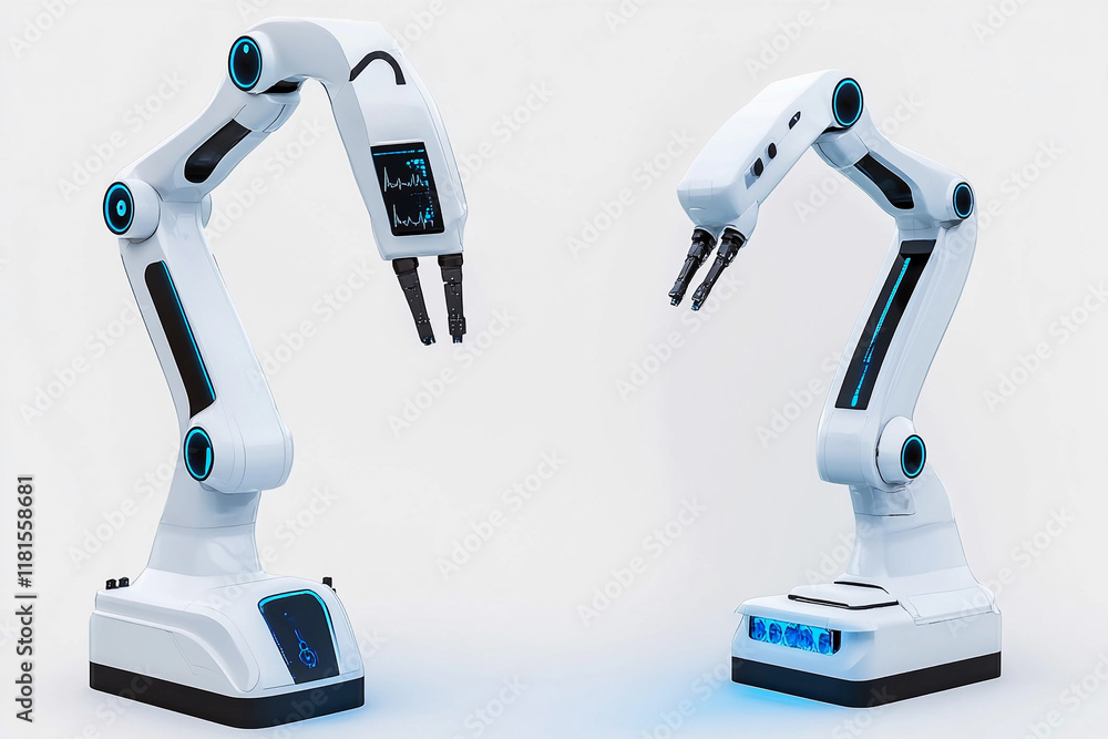 Poster Advanced robotic arms for industrial automation tasks