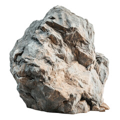 Majestic Gray and Beige Boulder Rugged Texture Isolated Black Background