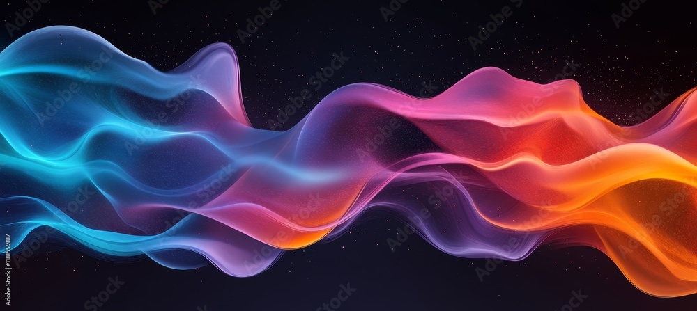 Aufkleber Abstract Background With Colorful Wavy And Flowing Lines, Representing Audio Visual Media.