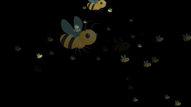 bee, emoji, animated, insect, cute, honey, buzzing, nature, flower, pollination, yellow, black, wings, honeycomb, motion, movement, animation, symbol, cheerful, happy, buzzing bee, animal, garden, spr