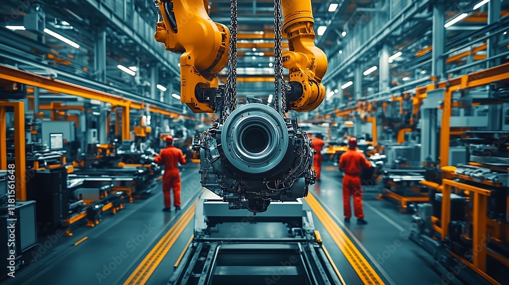 Leinwandbilder modern robotics in industrial manufacturing factory automation with cutting-edge technology : genera