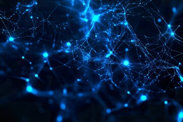 Abstract background with particles. Abstract blue background with connecting dots and lines. Network concept. 