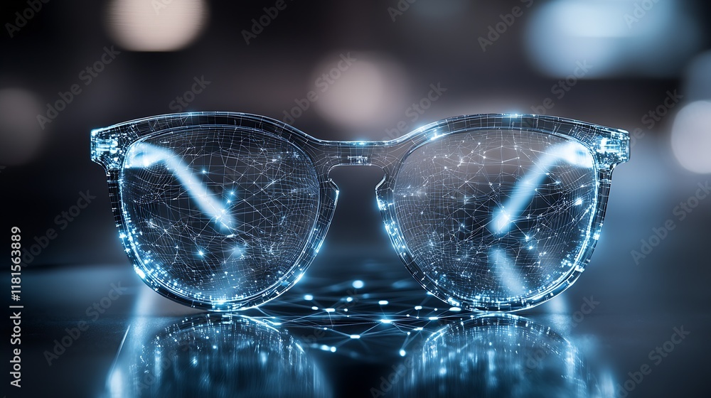 Aufkleber high tech eyewear with digital network connections and innovative augmented reality lenses : generat