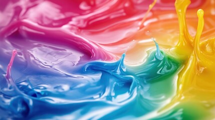 Vibrant rainbow liquid splash background.