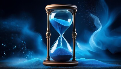 hourglass on black background