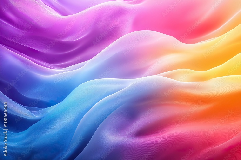 Wall mural abstract background with waves. colorful abstract background of flowing fabric. 3d illustration.