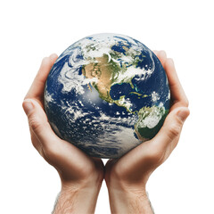 Gentle Hands Hold Earth Showing Care for Our Planet Protecting Nature Nurturing Life