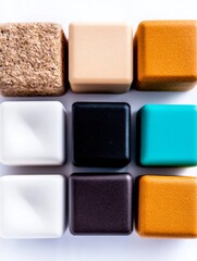 Vibrant Colored Cubes: Close-Up Product Photo Mockup on Neutral Background. AI Generated