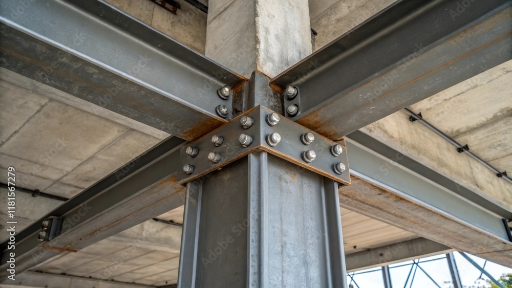 Poster the lens zooms in on the connection points where metal fittings will soon bind the beams to the pill