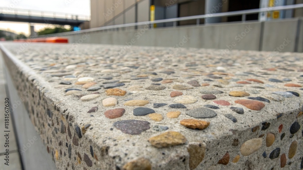 Aufkleber the roughness of exposed aggregate in a precast concrete panel draws attention to the aggregates nat