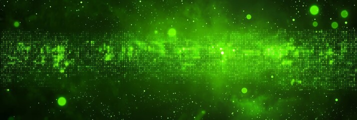 Abstract Green Technology Background With Grid And Binary Code, Concept For Financial World