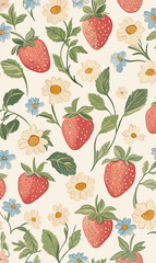 seamless pattern with strawberries