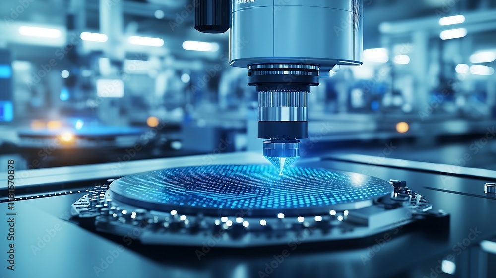 Aufkleber advanced semiconductor manufacturing plant with high precision laser technology : generative ai