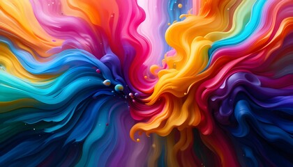 Abstract Colorful Flowing Waves - Vibrant and Dynamic Art