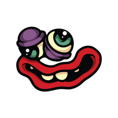 Fototapeta premium Silly face cartoon vector illustration
