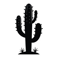 cactus black vector silhouette isolated