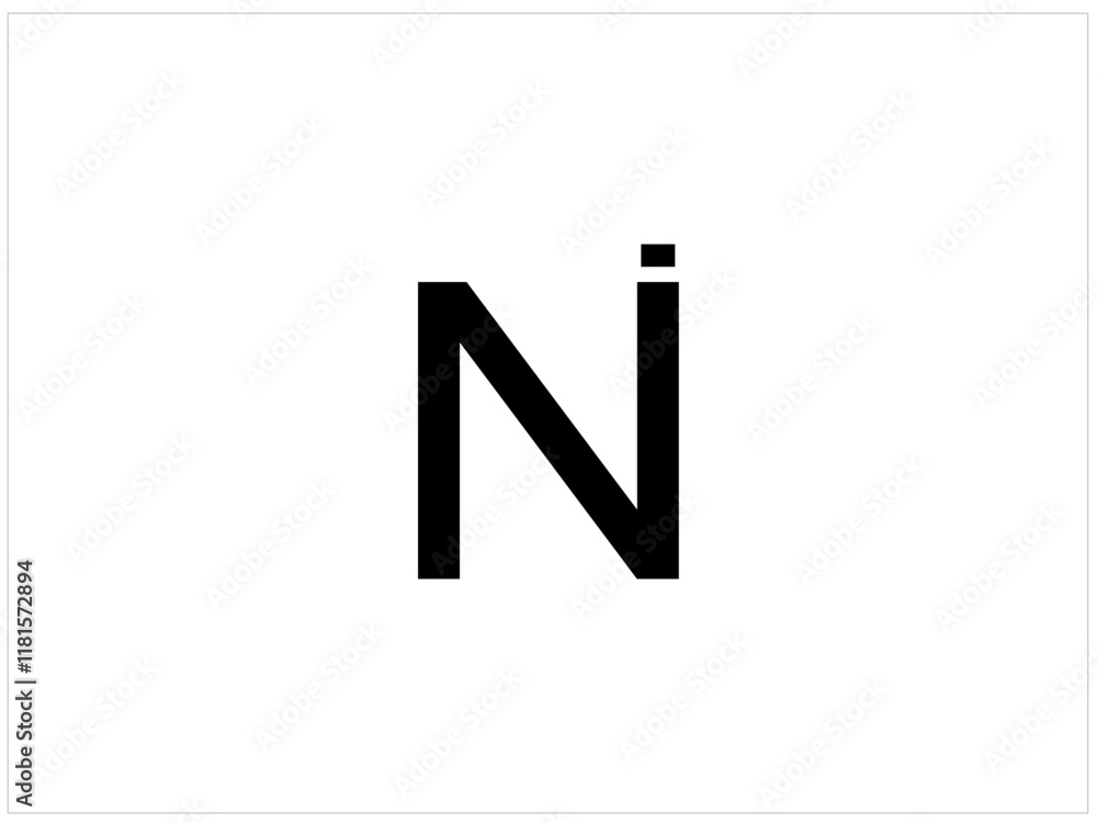 Fototapete Font customise logo design , vector ,illustration and isolate template which contain a shape of latter :N .