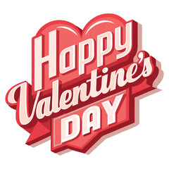 Elegant Happy Valentine's Day Calligraphic Design with Decorative Typography, Arrow, Heart, and Floral Elements Perfect for Greeting Cards, Posters, and Romantic Celebrations