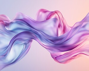 Abstract Flowing Fabric Pastel Purple Pink and Blue Wave Design