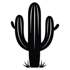 Obraz premium cactus black vector silhouette isolated