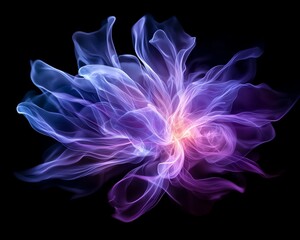 Fototapeta premium Colorful abstract smoke design on a dark background.