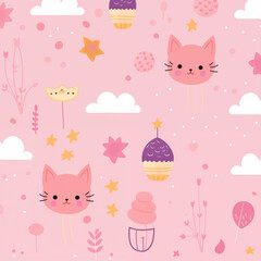 seamless pattern with cats