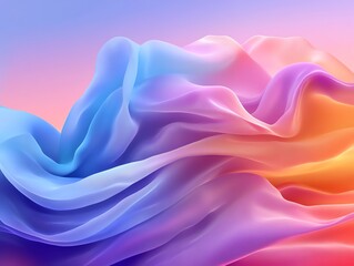 Fototapeta premium Colorful flowing fabric creating a serene atmosphere.