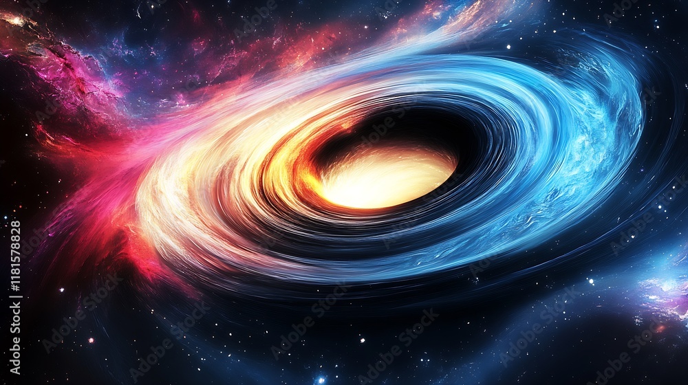Aufkleber luminous cosmic vortex and swirling energy patterns in expansive universe : generative ai