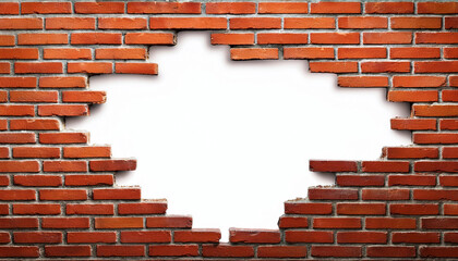 Textured brick wall with a hole in the middle.
