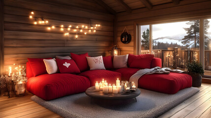 Cozy Cabin Decor Creates Warm Ambiance with Candles and String Lights Beautifully