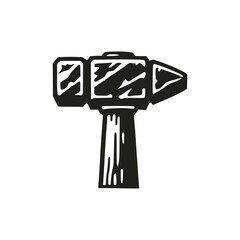 old stone hammer hand tool equipment logo vector illustration template design