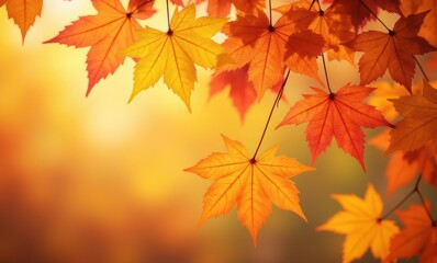Vibrant autumn leaves in warm colors